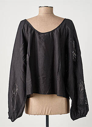 Top guler rotund negru VILA femeie