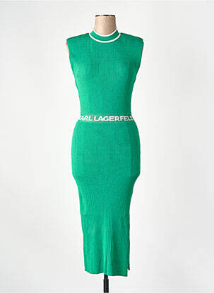 Rochie midi verde KARL LAGERFELD femeie