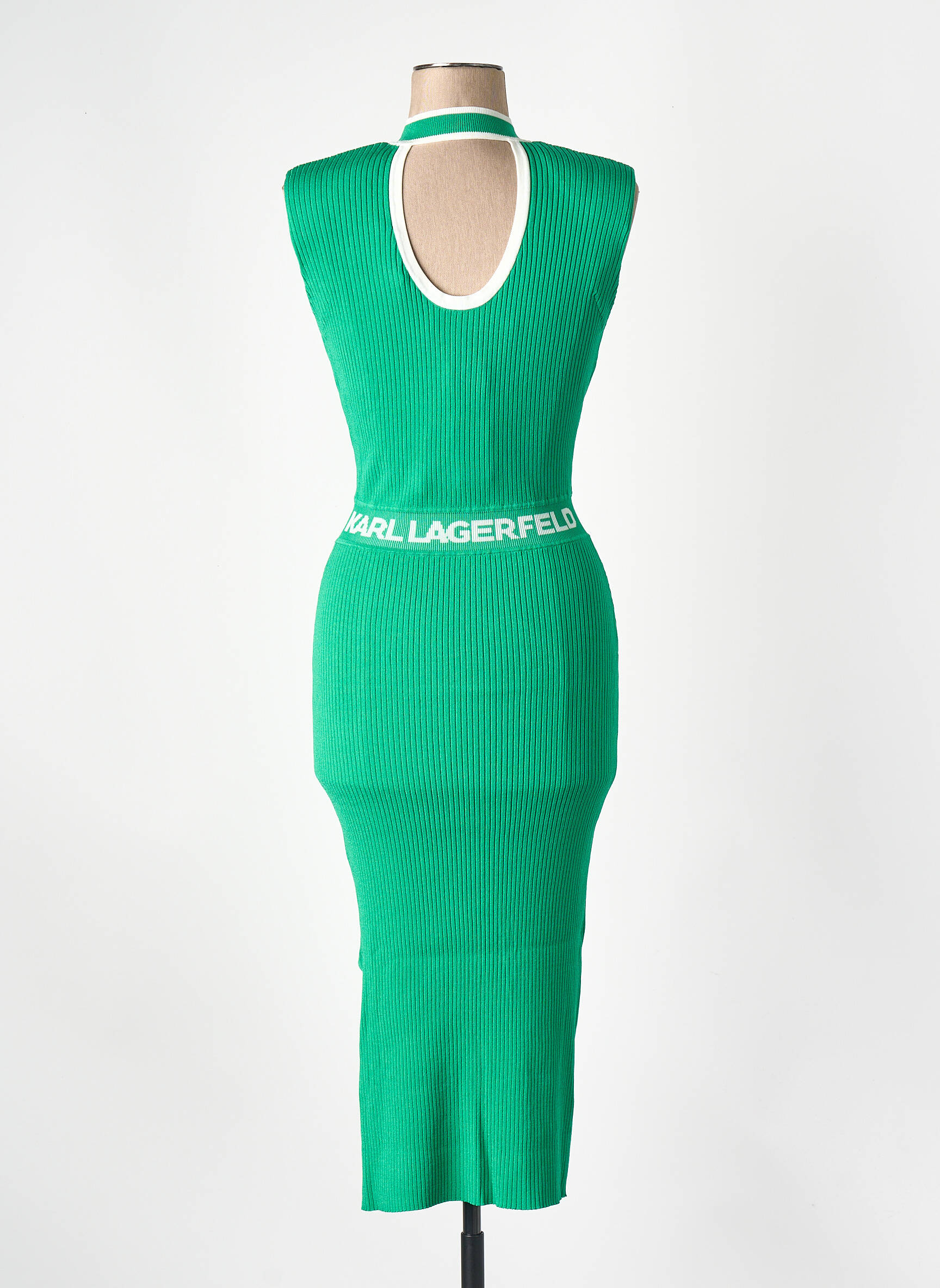 Rochie midi verde KARL LAGERFELD femeie